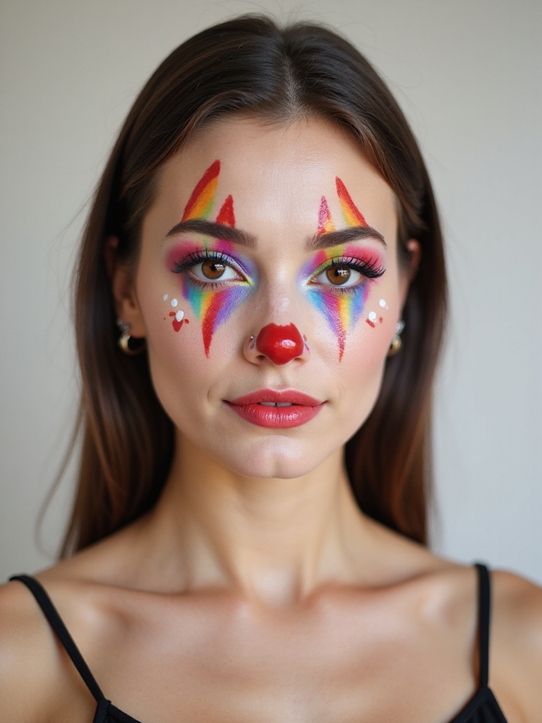 rainbow teardrop comic clown