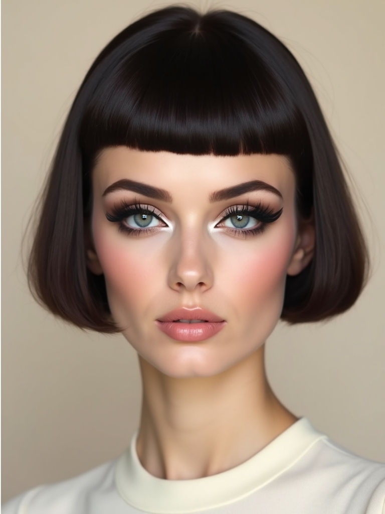 razor cut creased doll eyes