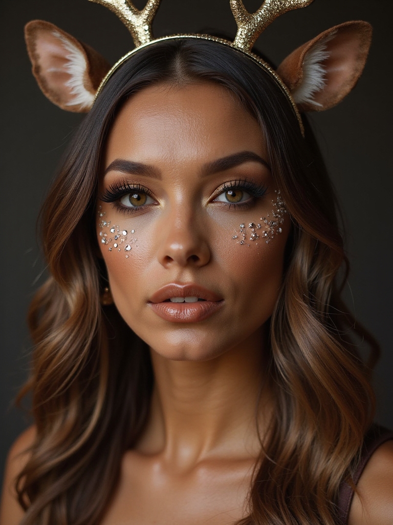rhinestone crystal antlered glam deer