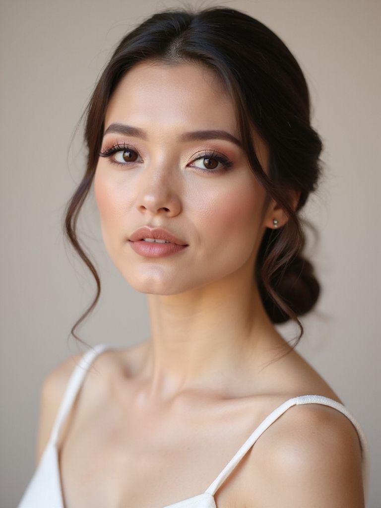 rosy nude monochrome makeup