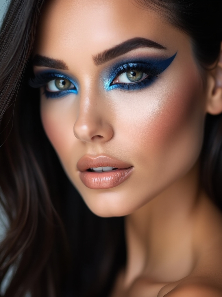 sapphire glow navy smoky eye