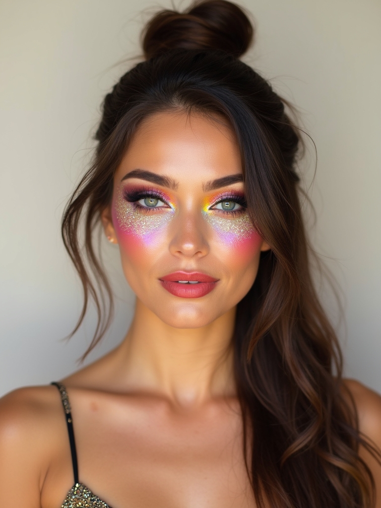 sculpted glitter cut crease