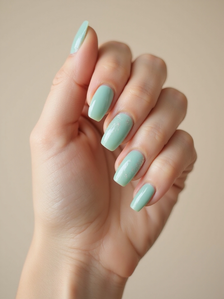 seafoam jelly gradient nails
