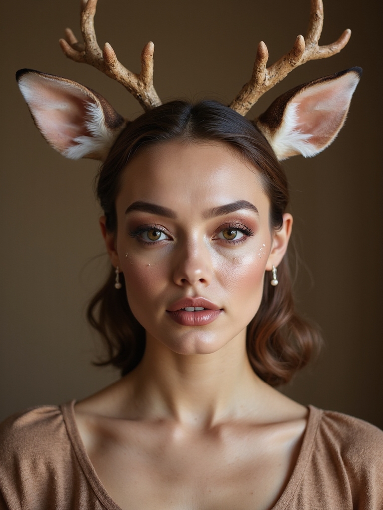 sepia storybook fawn face