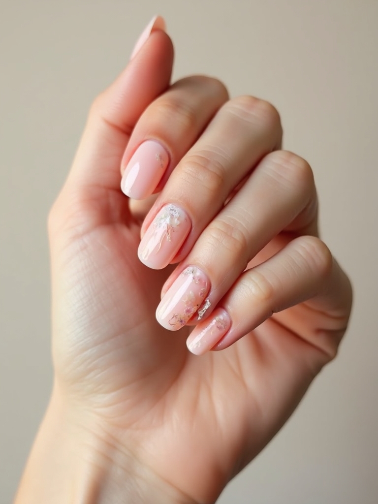 sheer baby pink floral veil