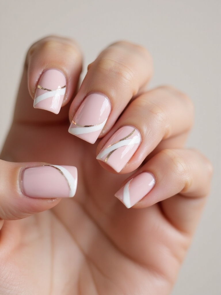 sheer blush squares with lines