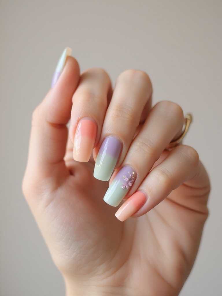 sheer glossy fruit inspired nails