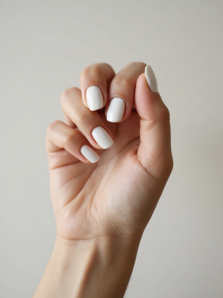 sheer milky white manicure