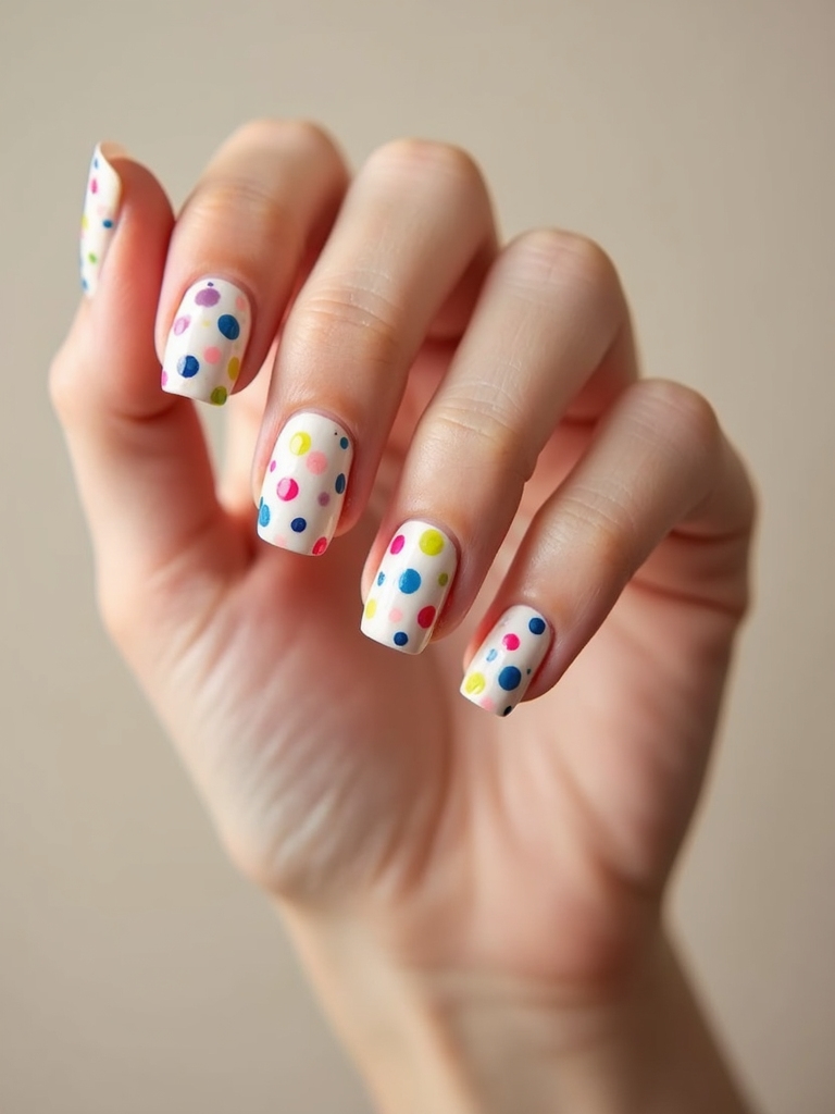 sheer multicolored confetti dots