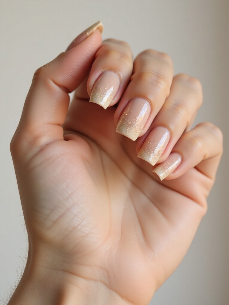 sheer nude with sparkle