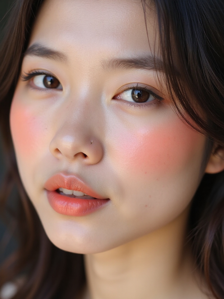 sheer peach sun kissed cheeks