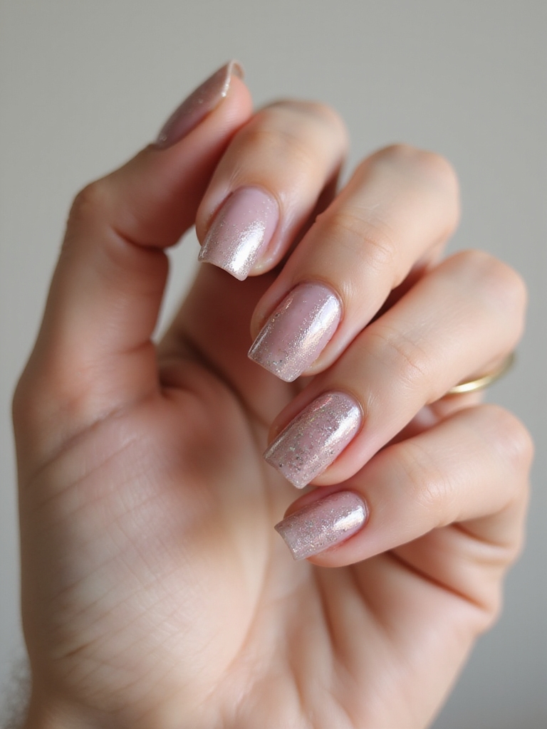 sheer pink with silver