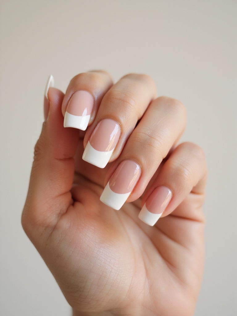 sheer pink with white tips