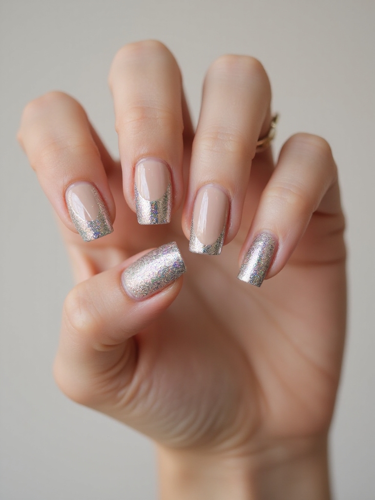 shimmered crescent cuticle fade