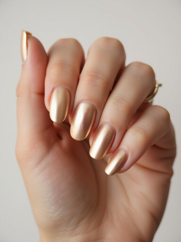 shiny sophisticated gold chrome nails