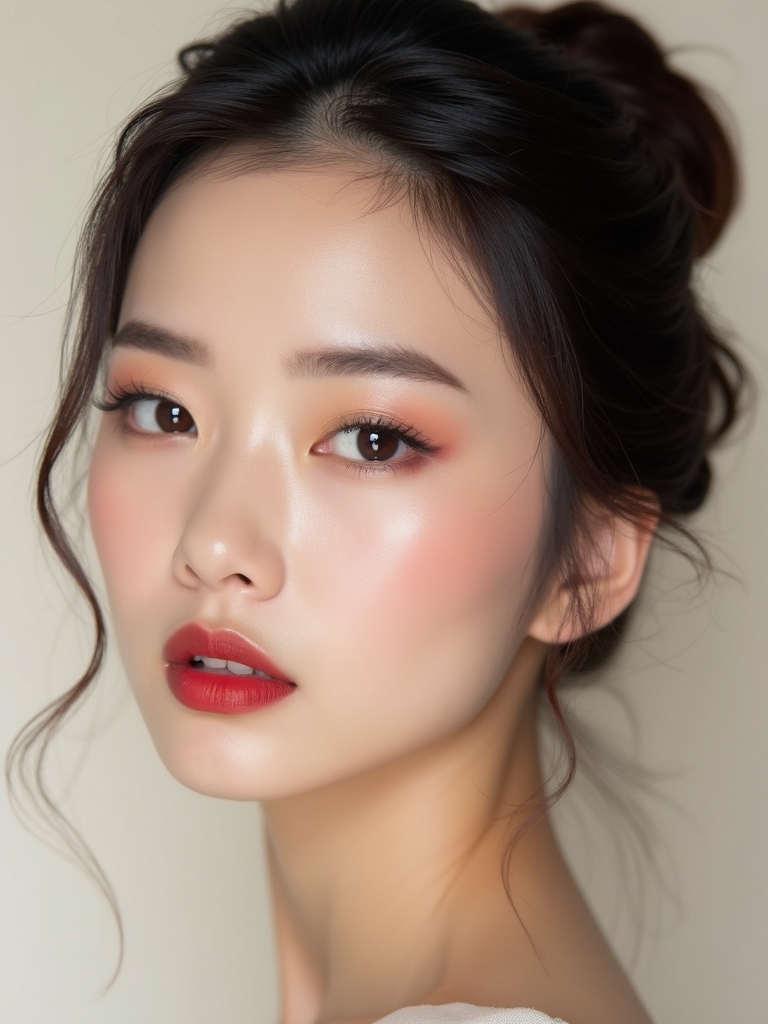 silky porcelain skin feathered brows