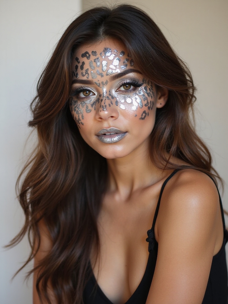 silver chrome leopard spots