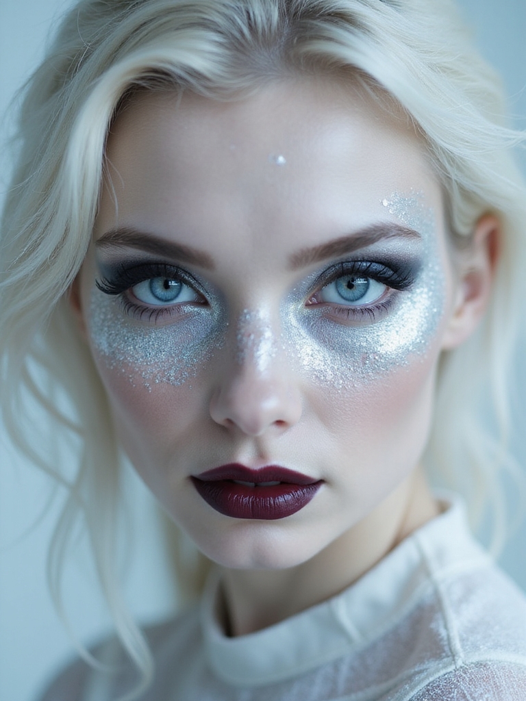 silver frosted icy sculpting gaze