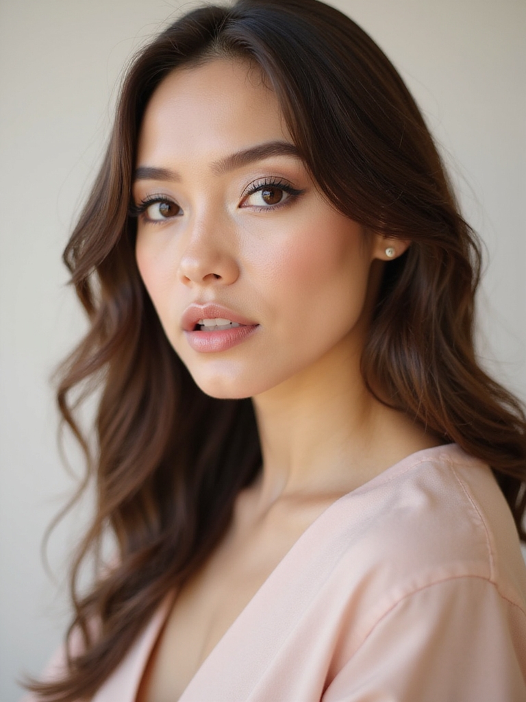 silver smoky eyes pink lips