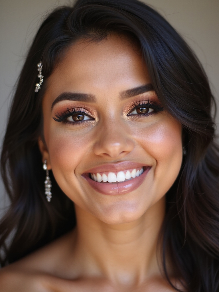 silvery champagne shimmer eyes