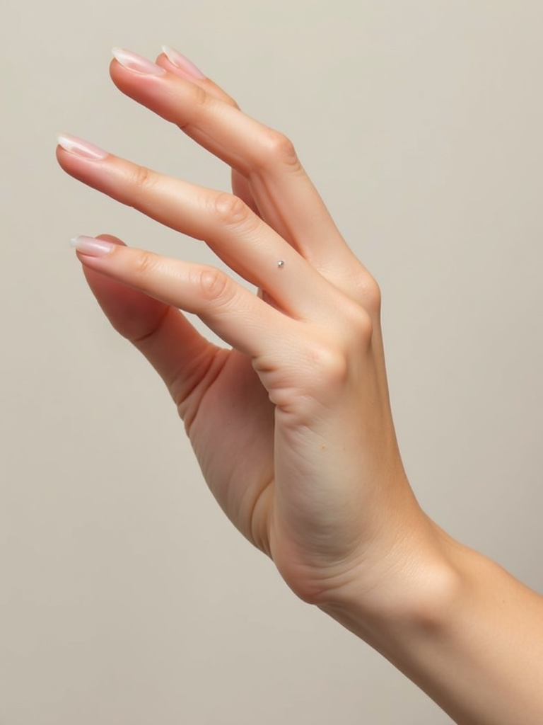 single centered minimalist nail dot
