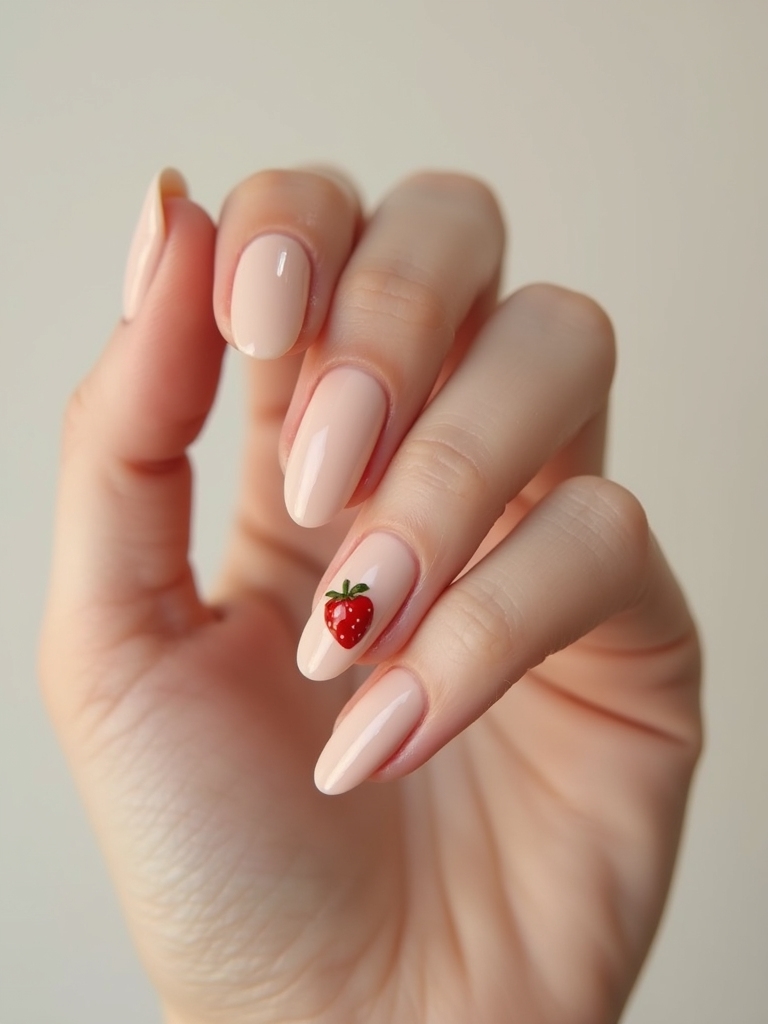 single tiny strawberry accent