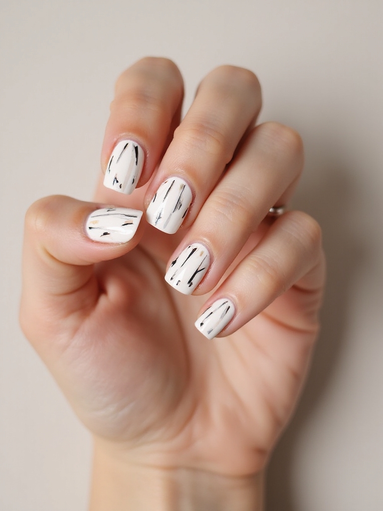 sleek peekaboo geometric nailart