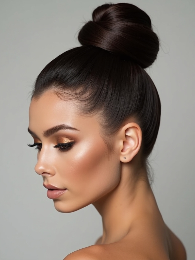 sleek polished top knot
