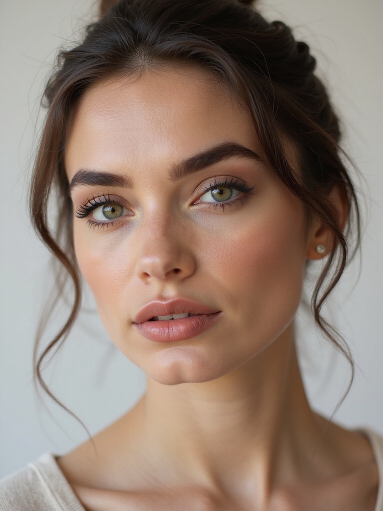 slick bun tousled browtails