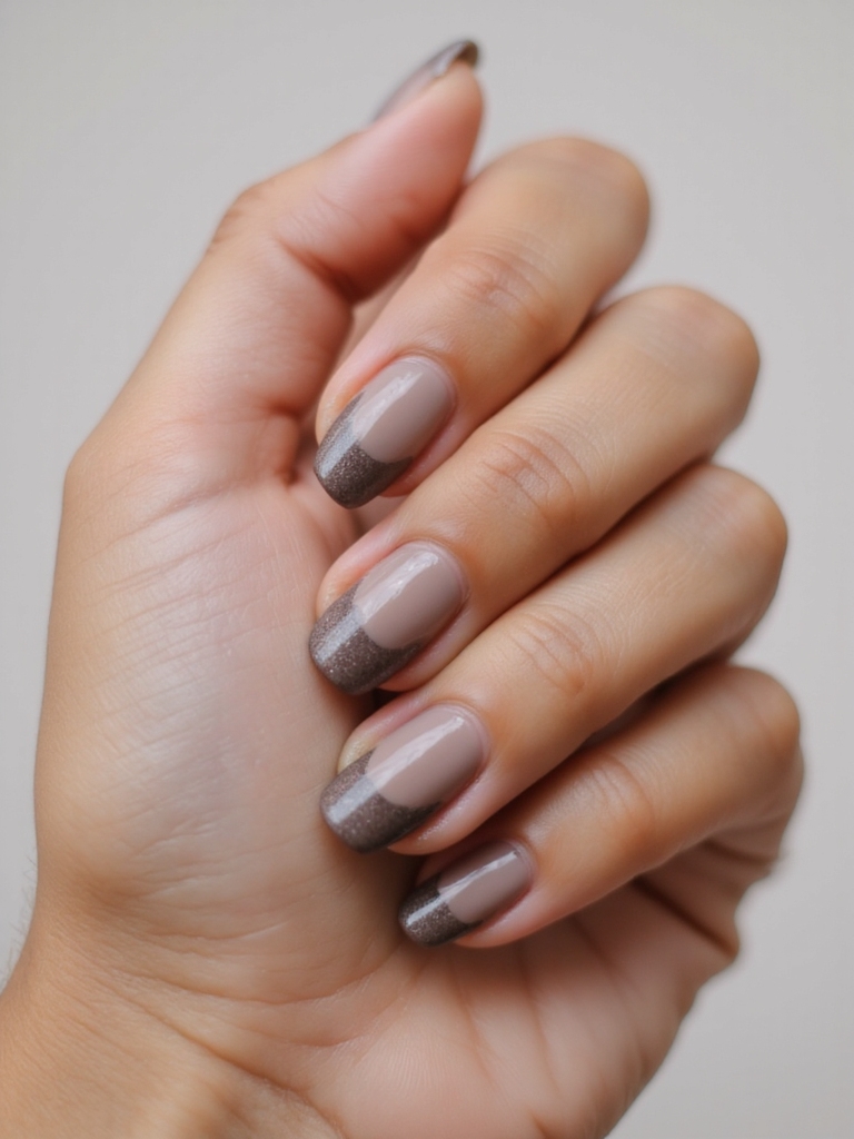 smoky taupe neutral nails