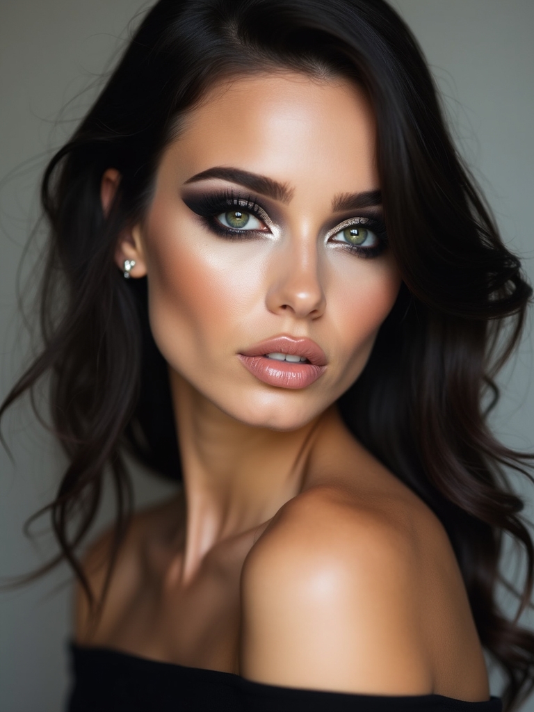 smudged charcoal smoky eye