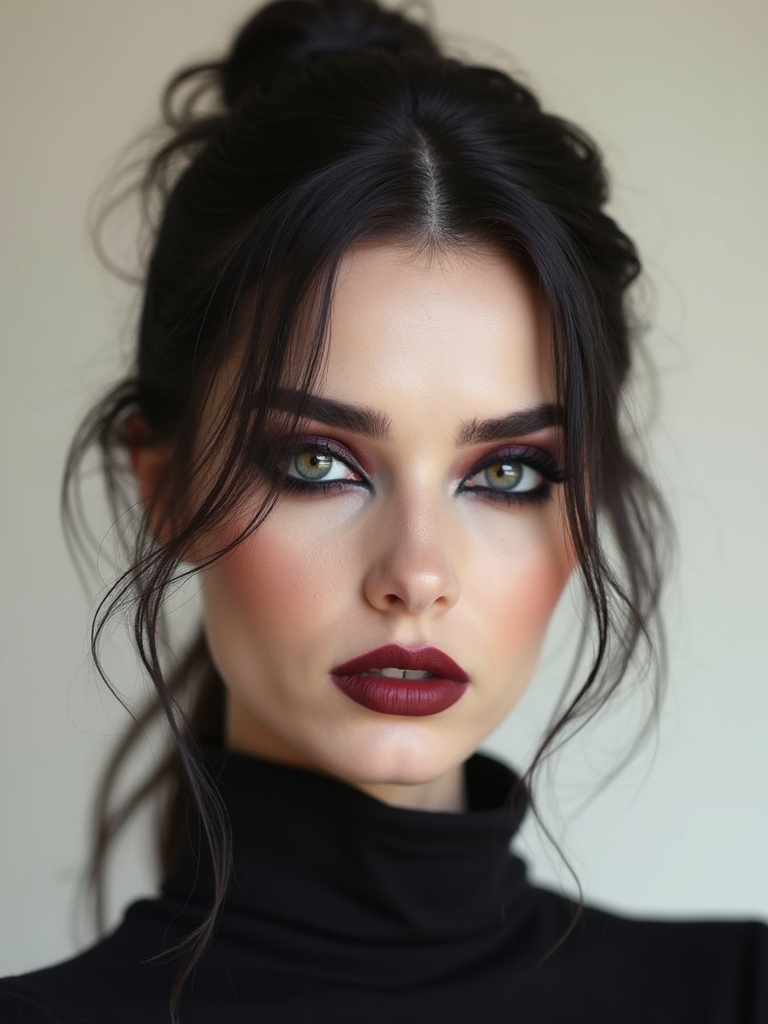 smudged kohl petal stained lips