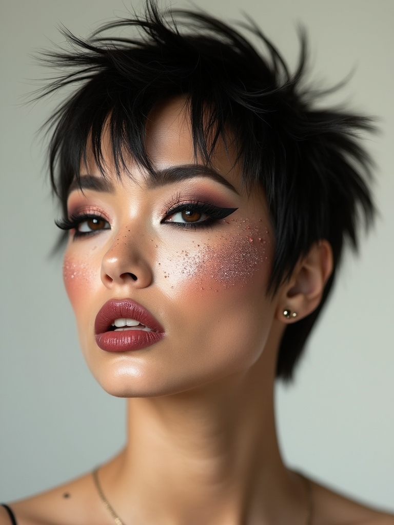 smudged sparkle chaotic punk