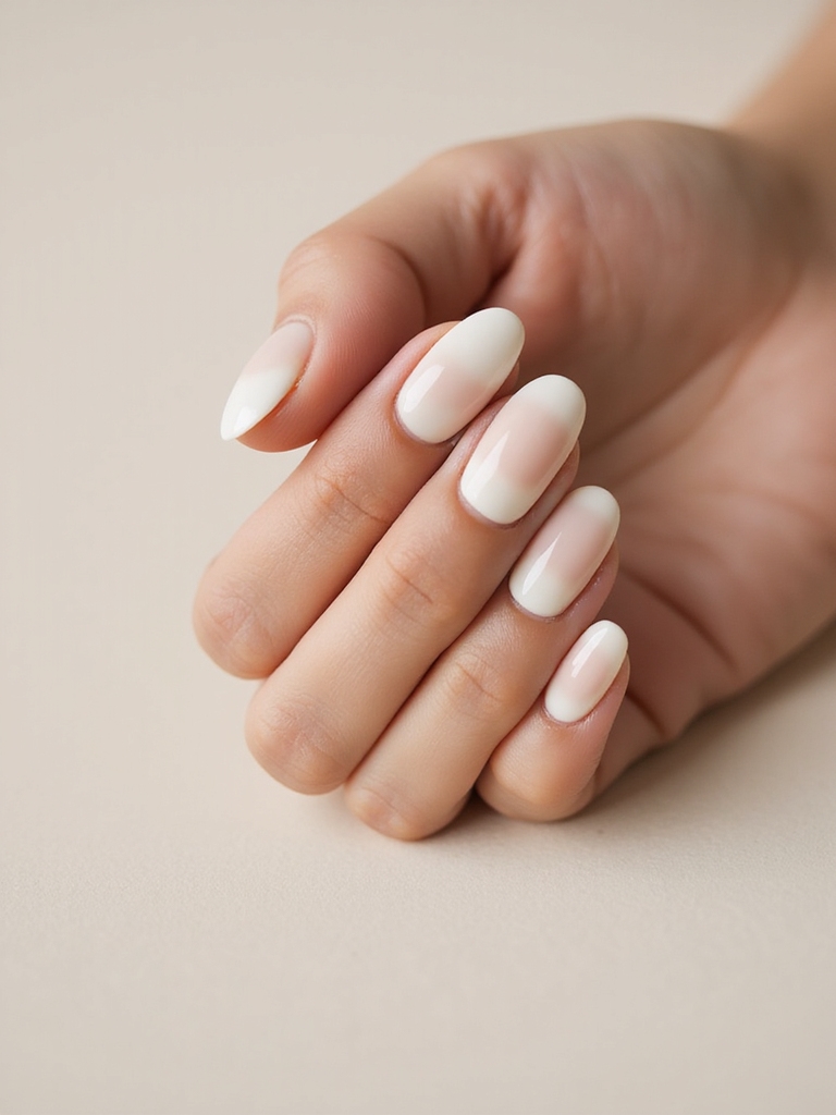 soft beige ombr nails