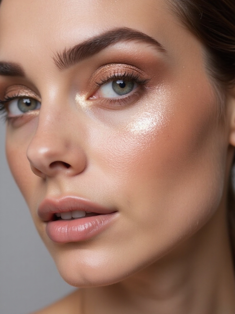 soft champagne shimmer wash