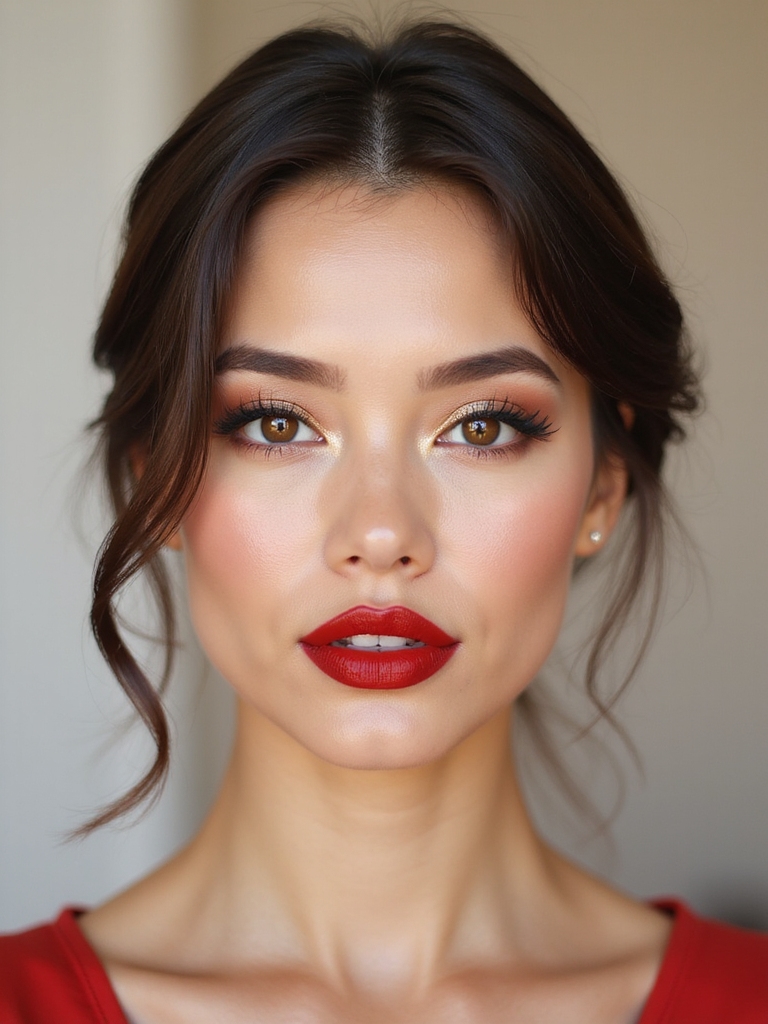 soft champagne topped red