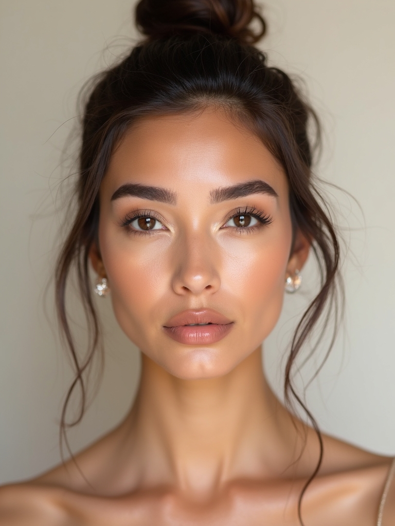 soft feathered tinted brows