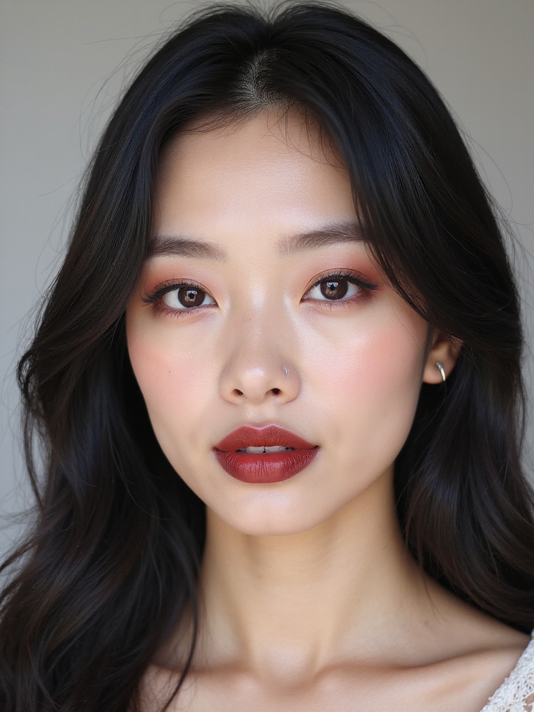 soft focus rosy blurred lips