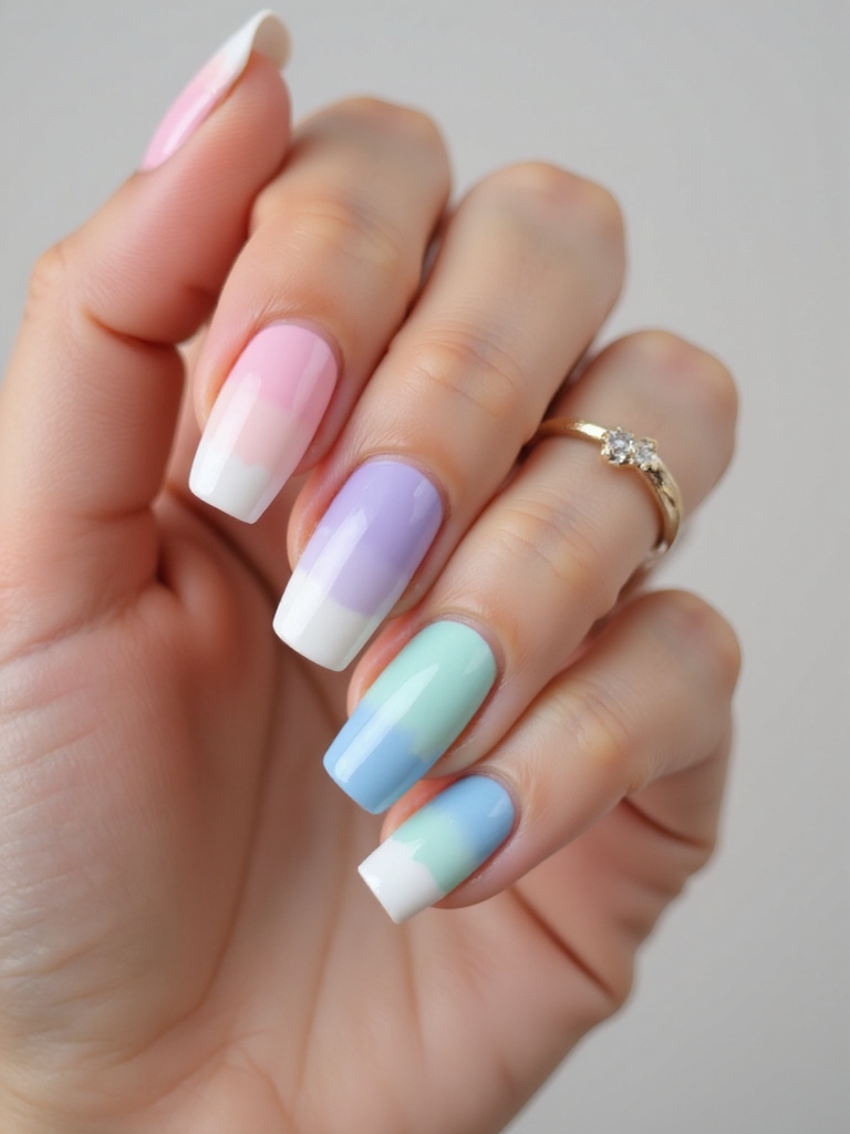 soft pastel gradient nails