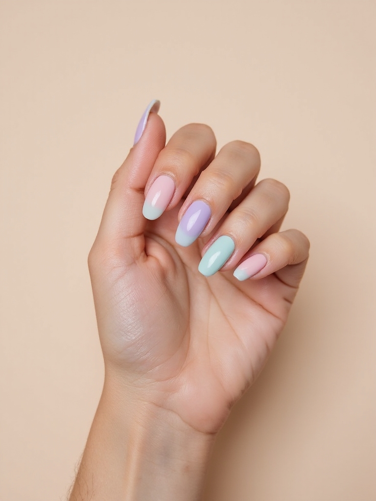 soft pastel ombr nails