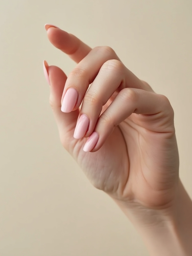 soft pink glassy frenchtips