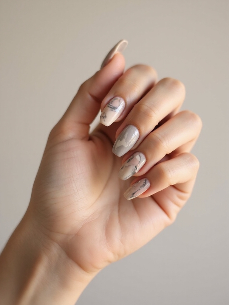soft stoned neutral marble veins