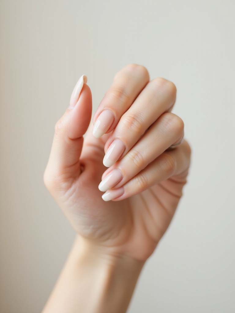 soft translucent almond nails