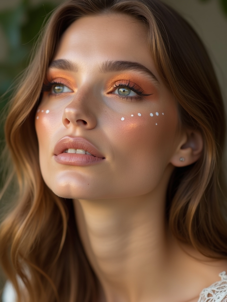 soft wide eyed peach glam