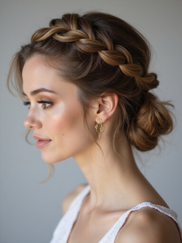 sophisticated fishtail braid bun