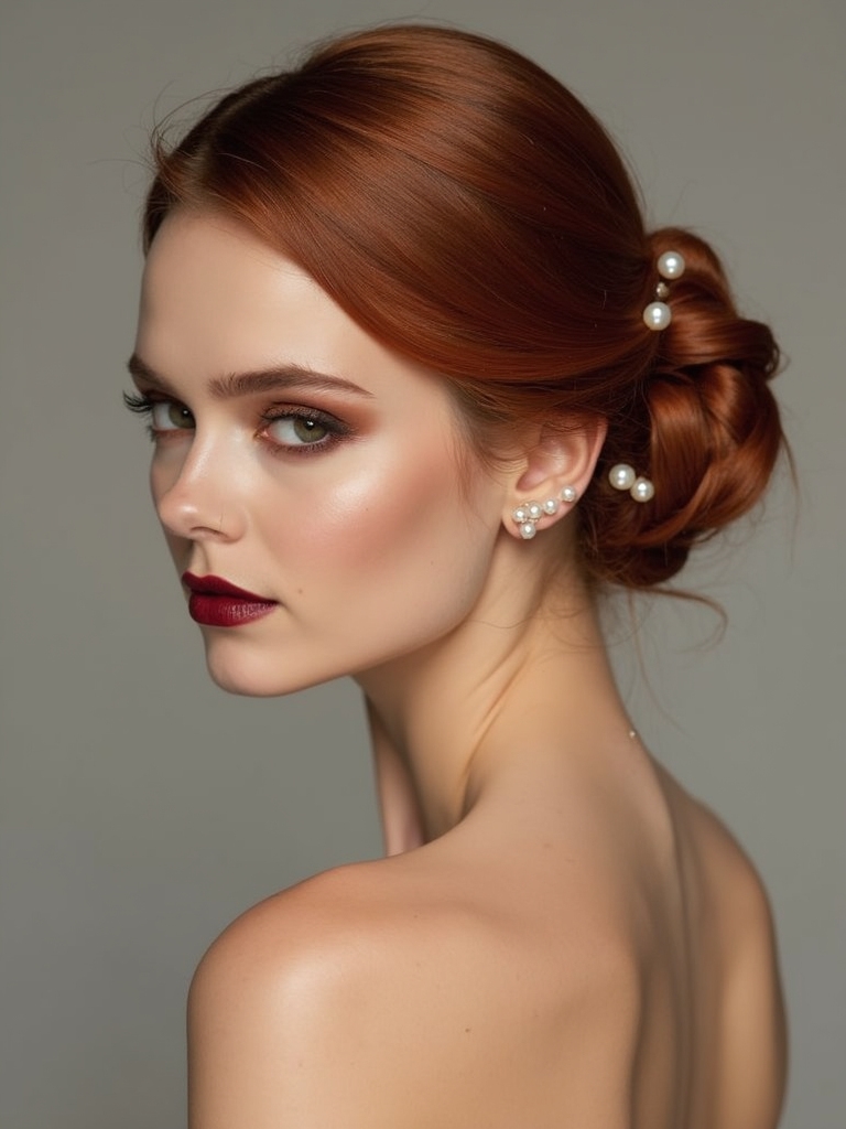 sophisticated low twisted buns