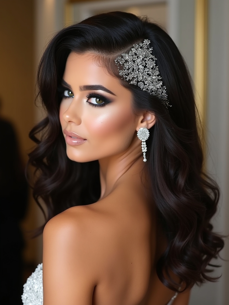 sparkling hair with glitter