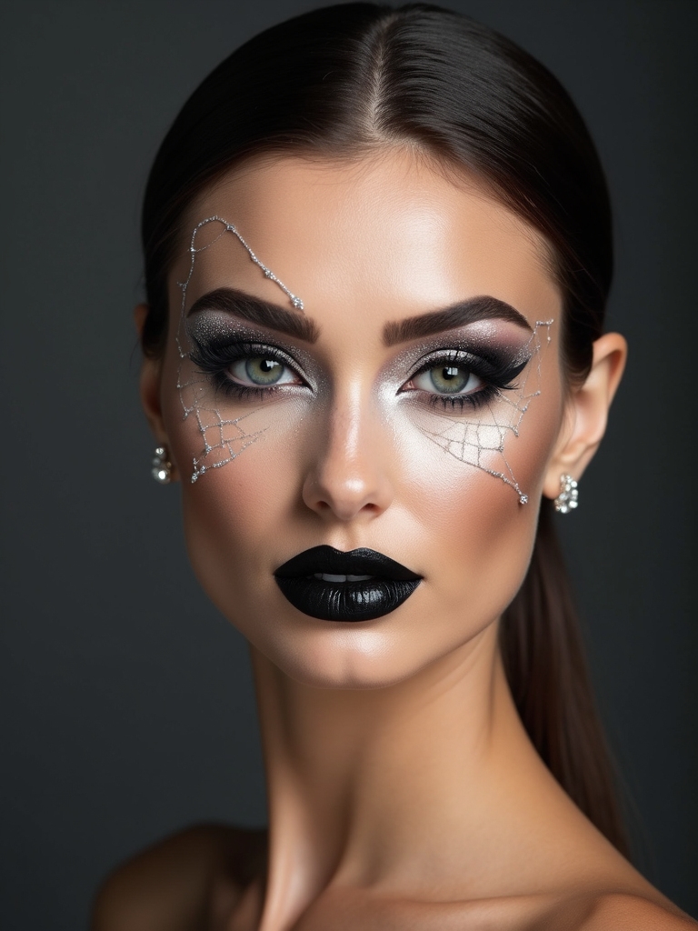 sparkly spiderweb glitter eyeliner