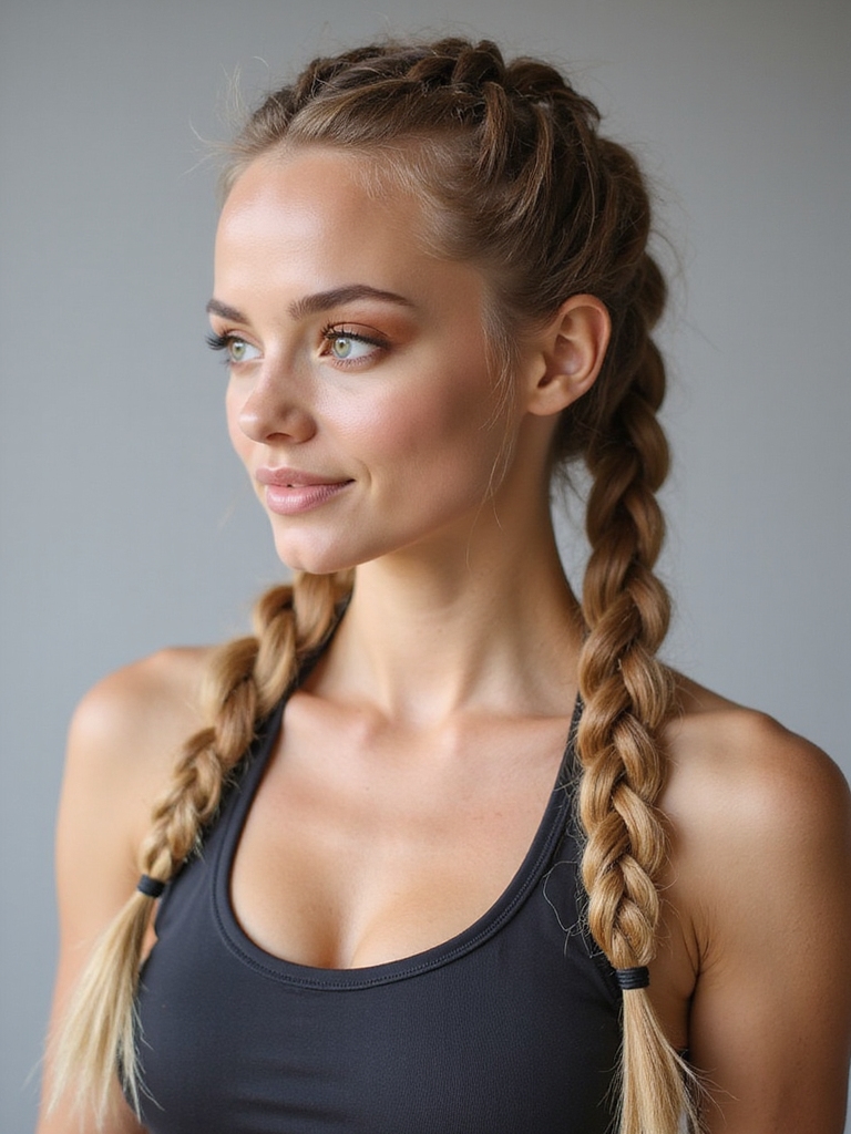 sporty chic dutch braids