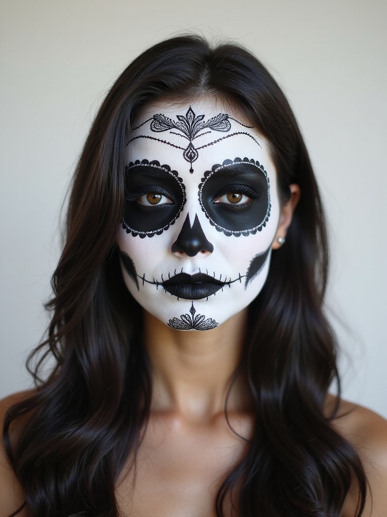 stark black and white skullwork